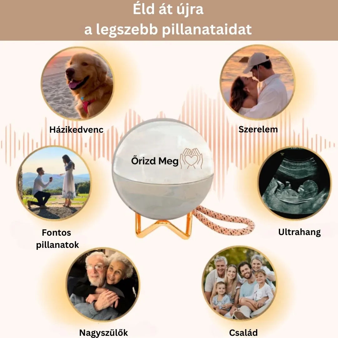 Emlékgömb - Egyedi emlék kristálygömbbe zárva